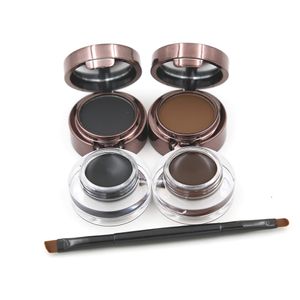 Brwi Powder Brwi + Eyeliner Gel Long-Wear Gel Eyeliner Brązowy Z Szczotką 12 sztuk 2Color 24 godzinach Wodoodporny Oczu potu Brow M1096