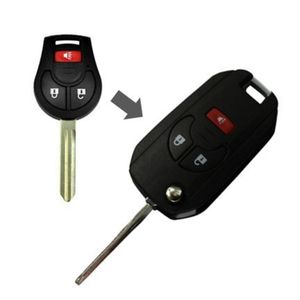 New Flip Folding Keyless Entry Remote 3 Buttons Car Key Shell Case for Nissan Juke Cube Rogue Replacement Key Case Fob301f