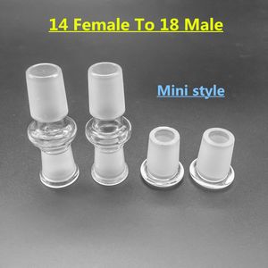 Hookahs Glass Adapter Standard Rozmiar samca do samicowych hakahs Przekształcenie 14 mm 18 mm dla platformy olejowej rur wodnych