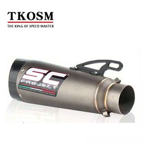 TKOSM 2017 High Quality 51MM 60MM Universal SC Modified Exhaust Pipe Motocross Muffler for S1000 S1000R S1 Motorcycle 000RR BMW with Sticker