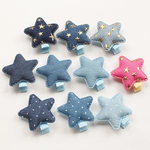 il cowboy 100pc/lot con la forma della stella del puntino scherza i fermagli per capelli svegli delle mini stelle dell'oro delle mini stelle della forcella delle ragazze