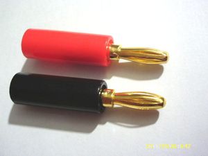 1000 SZTUK Głośnik 4mm Złącze Plug Banana Gold Plac (czarno-czerwony)