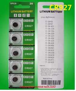 500 카드/로트 CR927 3V 리튬 버튼 셀 시계 배터리