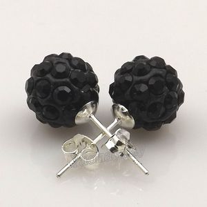 Wholesale black disco ball for sale - Group buy Cool mm Black Disco Balls Rhinestone Earring Studs Silver Tone Ear Nail Pairs