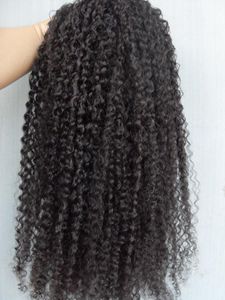 brazilian virgin remy hair weft unprocessed kinky curly natural black 1b color human can be dyed`1