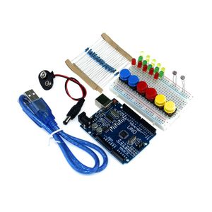 Envío al por mayor envío nuevo Kit de arranque UNO R3 Mini Botón de alambre de puta LED de placa para arduino compatil