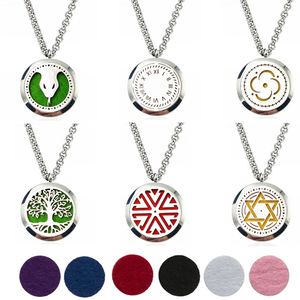 YB Jewelry 316L Stainless Steel Jewelry, Essential Oil Diffuser Necklace Locket Pendant,with 24" Chain and 6 Washable Pads