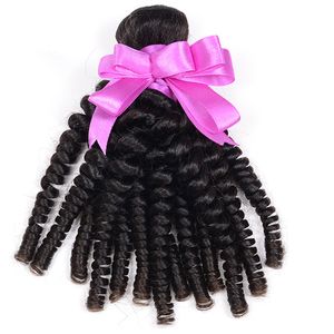 Peruvian Funmi Hair Virgin Human Hair Extensions Wefts Inga kemiska hårbuntar Dubbel inslag Naturlig svart färg stor rabatt 3 st parti