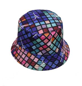 Wholesale-18 Color Summer Fantasy Galaxy Star Bucket Hats For Men Panama Women Fishing Hat Outdoor Sun Wide Brim