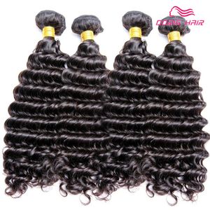 Hot Sale Brazilian human Hair Weave Deep Wave Virgin Hair bundles extension 4 pcs Hair weft free Shipping