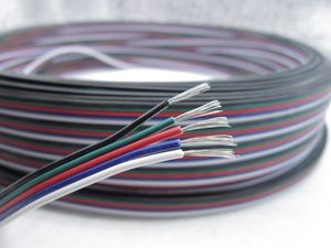 LED RGB cable 5Pin 1m 2m 3m 4m 5m 10m 20m 50m 5 Pin Channels LED RGB cable for 5050 3528 LED RGBW Strip Extension Extend Wire Cord Connector