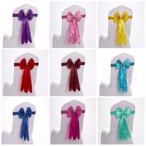 Wholesale satin chair cover sashes for sale - Group buy Satin Chair Cover Elegant Easy To Clean Wedding Decoration Supplies Long Style Bow Tie Shape Chairs Sashes Hot Sale sk BY