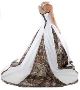 Neueste 2019 Camo Brautkleider mit Applikationen Ballkleid Langes Camouflage Hochzeitskleid Brautkleider AL332064
