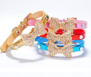 Pretty Bling Rhinestone Pet Cat and Dog Collar Chihuahua Product Supplies Obroża dla psów Smycz i Uchwyty Zestawy dla zwierząt Hjia299