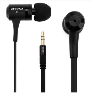 AWEI ES100M Super Bass In-Ear Wired Earphone med 1,2 m Kabel Wired Headset för iPhone 6 6Plus Xiaomi Tablet PC Fone de Ouvido