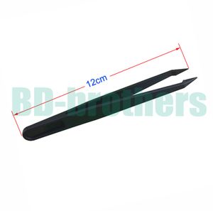 12 cm Schwarz Kunststoff Pinzette Zange Gerade Kopf Pinzette DIY Werkzeug für Telefon Reparatur 1000 teile/los