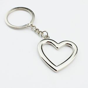 100pcs/lot New Hot Novelty Zinc Alloy Heart Shaped Keychains Metal Keyrings For Lovers FREE Shipping