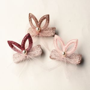 24pcs/lot New Kids Hair Clips Korean Style Princess Girls Hair Barrettes Cartoon Rabbit Ears赤ちゃんかわいいヘアピン動物デザイン