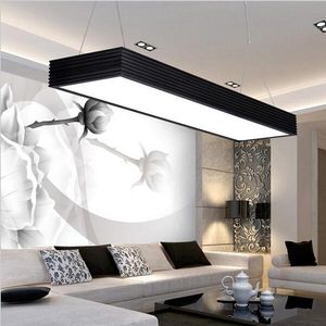 Modern Led Pendant Lights Square Office Suspended Hanging Light Fixture for Office Classroom Living Room Bedroom