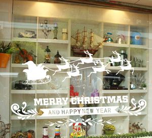 Hurtownie naklejki statyczne Specjalne dla Boże Narodzenie Szklane Naklejki Ścienne Prezentuje Naklejki Okno Boże Narodzenie DIY Naklejki Białe Reniferowe Naklejki