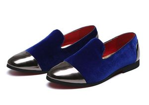 Moda designer britânico homens apontou borla azul vestido de festa de baile oxford sapatos de casamento apartamentos mocassins masculinos