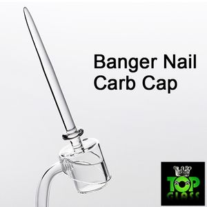 Pure Quartz Carb Cap for Domeless Quartz Banger Nail, Fit Bowls Diameter 22mm med 2 lufthål och en dabber