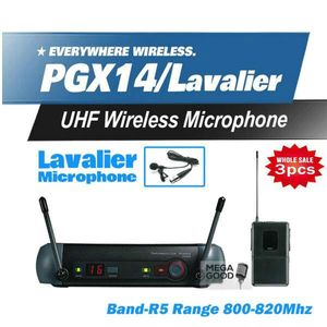 3 Pz Microfoon Spedizione PGX PGX14 WL93 UHF Professionale Karaoke Sistema per microfono wireless con bavero Lavalier Collare Clip Mic 800-820 Mhz