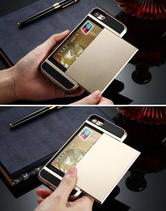 Tasca di scheda di alta qualità per iPhone X Custodia per telefono di lusso per iPhone 8 7 6 6s Plus Wallet Case