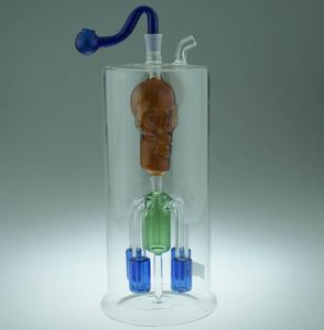 Vierklauen-Schädelglas-Wasserpfeife ---- Bohrinsel-Glasbongs-Wasserpfeife, dicke Pyrex-Mini-berauschende Flüssigkeits-Sci-Wasserpfeife, Farbe zufällige Lieferung