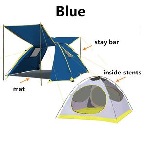 Av DHL tältöppning hydrauliska automatiska tält camping shelters vattentäta soliga dubbeldäck skyddande utomhus tält för 3-4 personer