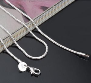 2mm Sterling Silver Snake Chain Necklace tums Kedjor Designer Halsband Smycken Partihandel Fabrikspris