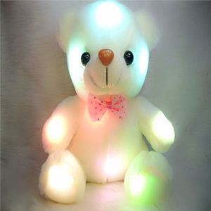 Ny Färgglada LED Flash Light Bear Doll Plush Leksaker Storlek 20 - 22cm Björngåva för barn Julklapp fylld plysch leksak