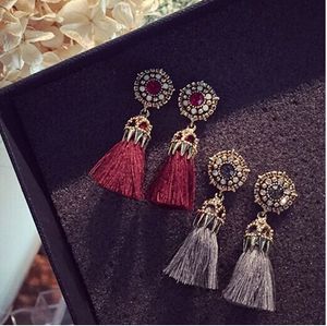 Mode Vintage Örhängen För Kvinnor Smycken Ljus Brick Örhängen Blommor Ancient Long Tassel Drop Earrings Dangle Present