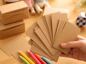 2016 new 100Pcs/lot Vintage Kraft Paper Card Message Memo Wedding Party Gift Thank You Cards