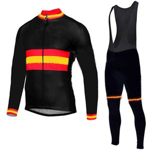 Hiszpania Jersey z długim rękawem 2024 Maillot Ciclismo, Hiszpanie rowerowe ubrania, motocyklowe ubrania rowerowe