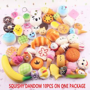 top popular 2017 10pcs lot squishies toy Slow Rising Squishy Rainbow sweetmeats ice cream cake bread Strawberry Bread Charm Phone Straps Soft Fruit Toys 2022