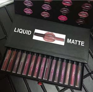 Hot 16 Colors /set Matt Lip Gloss Beauty Liquid lipstick Make up Waterproof Long Lasting Lipgloss Trophy Wife Icon Vixen 1set