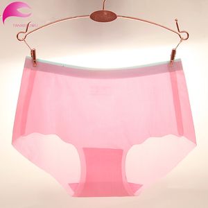 Atacado-Hot Sale Verão Sem Costura Mulheres Calcinhas 82% Nylon Ultra-fino Mulheres Sexy Briefs Plus Size Roupa Interior Feminina Calcinha De Seda De Gelo