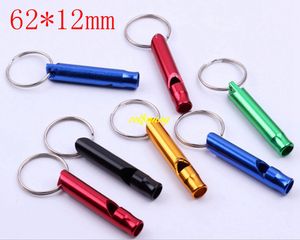 200pcs/lot Can Customize logo 62mm Large Aluminum Dog Whistle Keychain Pet Training Whistle Outdoor survival whistles