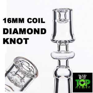 Wholesale Electric Diamond Knot Quartz Domeless Nail With 10/14/19mm Male&Female Joint And 15.5mm Bowl Dia Enail Polished Joint Real Quart