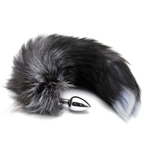 Black Faux Fox Tail Too Adulto Toy Sexo Anal Plug Plug Inserir Butt Toy Toy Sex Product #R21