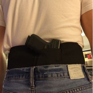 Taktisches, elastisches Taillen-Holster mit verdecktem Tragegurt, Bauchband-Holster, 2 Magazintaschen, Gürtel für sichere Selbstverteidigung