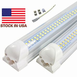 Tubos de LED de 72W de 8 pés 4 pés T8 Tubos de luz LED integrados Luzes de lojas Luzes de lojas duplas 384 LEDs altos lúmens AC 85-265V UL FCC Stock nos EUA