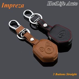 Para 2014 Subaru Impreza Carro Keychain Genuine Leather Key Fob caso capa para 2002- 2013 2014 2015 Impreza Chaveiro Car-Styling Acessórios