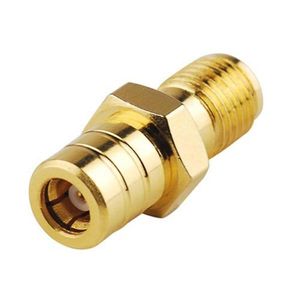 10 Pçs / lote Freeshipping Ouro SMB Fêmea para SMA Fêmea Jack Plug Reta Adaptador RF Coaxial Coaxial Conector