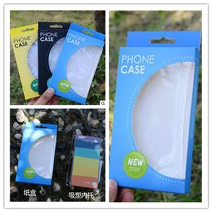 Universele Kleur Papier Plastic Retail Pakket Verpakkingsdoosvakken met Invoegen voor telefooncase iPhone x Plus Samsung S7 Edge inch