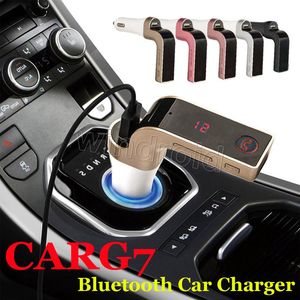 أرخص 200pcs CAR G7 بلوتوث FM مرسل MP3 مع TF / USB محركات الأقراص المحمولة مشغل موسيقى SD وشاحن USB ميزات ملونة + مربع التجزئة