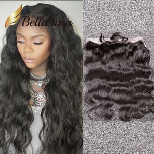 Human Hair Closures 13x4 Natural Color Brazlian Indian Peruvian Body Wave Lace Frontal Extensions 8-20inch Deals