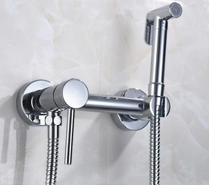 Solidny mosiądz miedziany chromowany podręczny bidet prysznicowy, toaleta przenośny bidet prysznic zestaw z gorącej i zimnej bidet bedet mikser wody Tap bd557