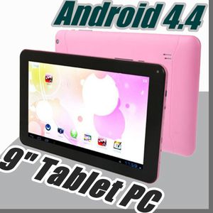 168 DHL Billiga 9 tum Dual Camera Quad Core Android 4.4 Tablet PC 512MB RAM 8GB ROM 1.5GHz AllWinner A33 A-9PB